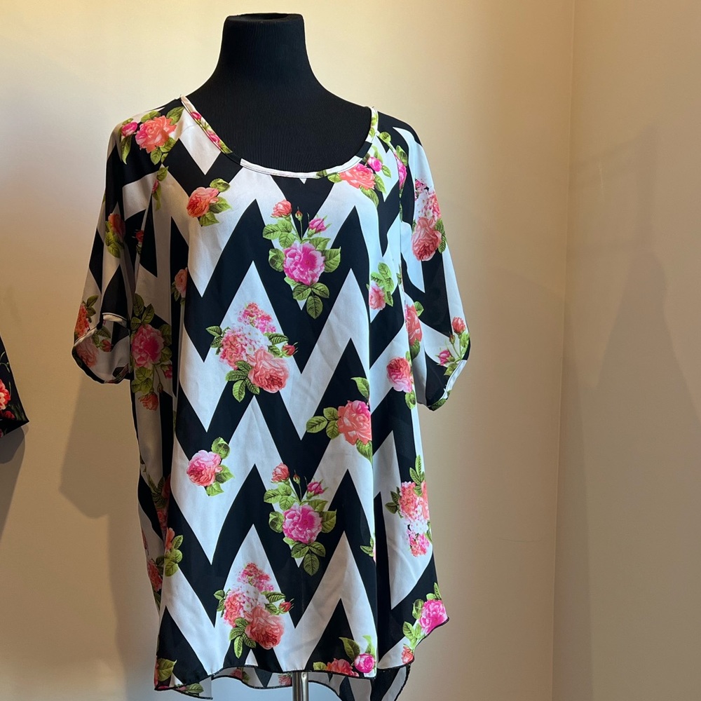 Floral & Stripe Blouse | Ashley Stewart | 22/24